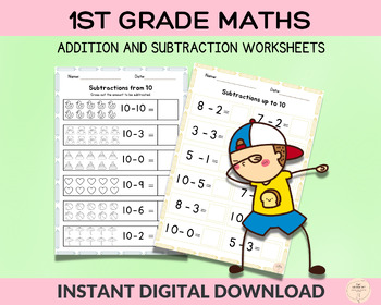 Preview of Addition and Subtraction Worksheets for 1st Grade