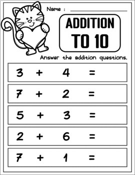 Addition and Subtraction Worksheets for Kindergarten and Grade 1