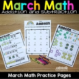 Addition and Subtraction Worksheets for March
