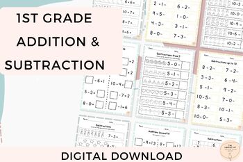 Preview of Addition and Subtraction Worksheets for Year 1 Revision- Year 2 Preparation