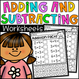 Addition and Subtraction Worksheets to 10 (with counters)