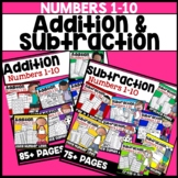 Addition and Subtraction Worksheets within 10  Kindergarten