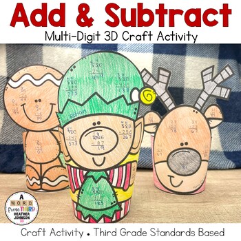 Preview of Addition and Subtraction Wrap Craft Christmas: With and Without Regrouping