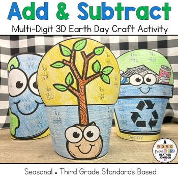 Preview of Addition and Subtraction Wrap Craft Earth Day: With and Without Regrouping