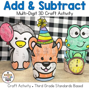 Preview of Addition and Subtraction Wrap Craft New Year: With and Without Regrouping