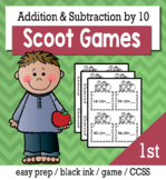 Addition and Subtraction by 10 - Scoot Game/Task Cards