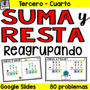 Preview of Addition and Subtraction in Spanish Suma y Resta Google Classroom