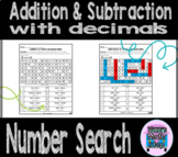 Addition and Subtraction of Decimals Number Search- Print 
