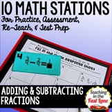 Adding and Subtracting Fractions with Like Denominators Stations