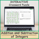 Addition and Subtraction of Integers Digital Crossword Puzzle