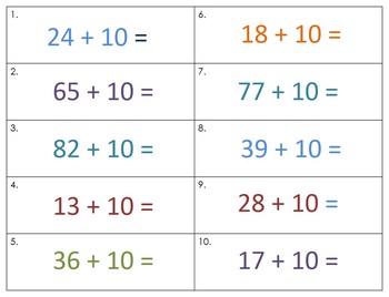 Addition and Subtraction sets of 10 by Bonnie Mertzlufft | TpT