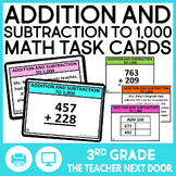 3rd Grade Addition and Subtraction to 1,000 Task Cards - A