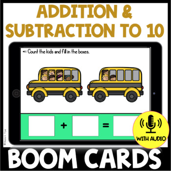 Preview of Addition and Subtraction to 10 | BOOM CARDS™ 