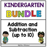 Kindergarten Addition and Subtraction to 10 Worksheets & A