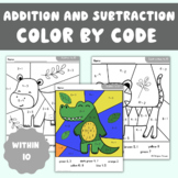 Addition and Subtraction to 10 Color by Code Worksheets