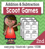 Addition and Subtraction to 100, 1000 - Scoot Game/Task Cards