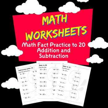 Preview of Addition and Subtraction to 20 - 50 Days of Math Practice Problems