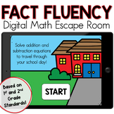 Addition Subtraction to 20 Fact Fluency School Escape Room