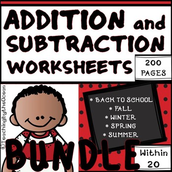 Preview of Addition and Subtraction to 20 Fact Fluency  - All Year Bundle