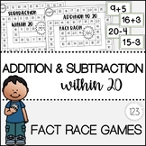 Addition and Subtraction to 20 - Fact Fluency Race Games