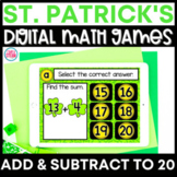 Addition and Subtraction to 20 Game for St. Patrick's Day