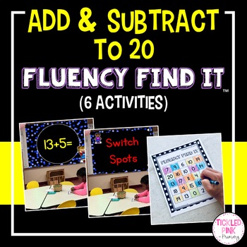 Preview of Addition and Subtraction to 20 Math Facts Fluency Find It