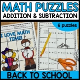 Addition and Subtraction to 20 Math Puzzles - BACK TO SCHOOL