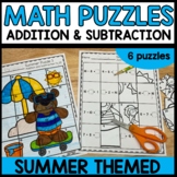 Addition and Subtraction to 20 Math Puzzles - Summer End o