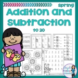 Addition and Subtraction to 20 Spring Printables