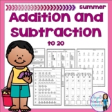 Addition and Subtraction to 20 Summer Printables 