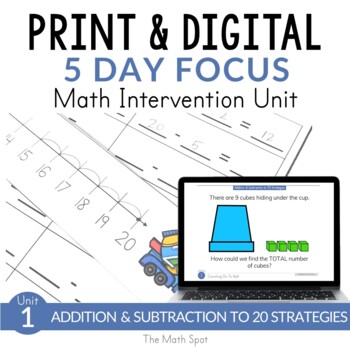 Preview of 2nd Grade Addition and Subtraction to 20 | Print and Digital Math Intervention