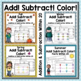 Addition and Subtraction to 20 Worksheets Seasonal Bundle