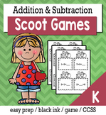 Addition and Subtraction to 5 or 10 - Scoot Game/Task Cards