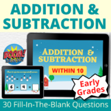Addition and Subtraction up to 10 Boom Cards Winter Distan