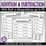 Addition and Subtraction up to 10 Built-In Manipulatives