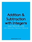 Addition and Subtraction with Integers