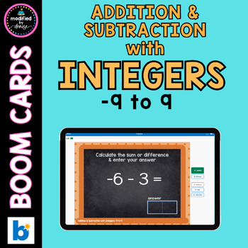 Preview of Addition and Subtraction with Integers -9 to 9
