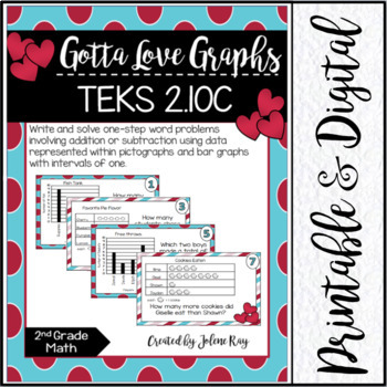 Preview of TEKS 2.10C Addition & Subtraction w/ Pictographs & Bargraphs/Printable & Digital