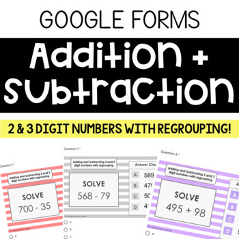 Preview of Addition and Subtraction with Re-Grouping DIGITAL PRACTICE!