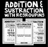 Addition and Subtraction with Regrouping - Anchor Charts a