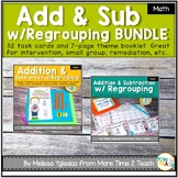 Addition and Subtraction with Regrouping Bundle {Theme Booklet & Task Cards}