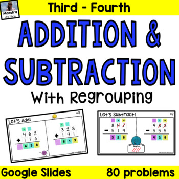 Preview of Addition and Subtraction with Regrouping Google Classroom Place Value