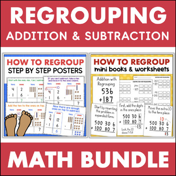 Preview of Addition and Subtraction with Regrouping HOW TO INSTRUCTION
