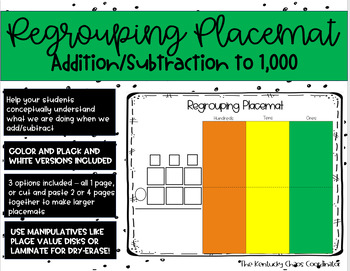 Preview of Addition and Subtraction with Regrouping Placemat