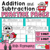 Addition and Subtraction with Regrouping {Valentine's Day Theme}