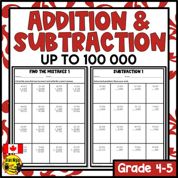 Preview of Addition and Subtraction with Regrouping Worksheets | Numbers to 100 000