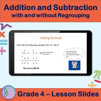 Preview of Addition and Subtraction with and without Regrouping | 4th Grade Lesson slides