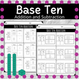Double Digit Addition and Subtraction Worksheets (with visuals)