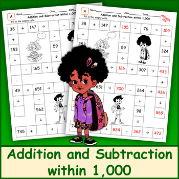 Addition and Subtraction within 1 000 Crossword Puzzle by Math is Easy