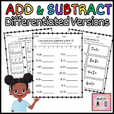 Addition and Subtraction within 10: Differentiated Version